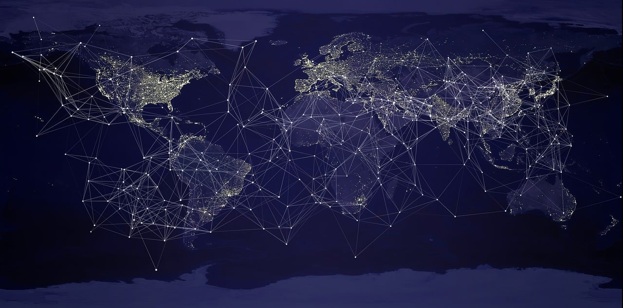 Bild einer vernetzten Weltkarte